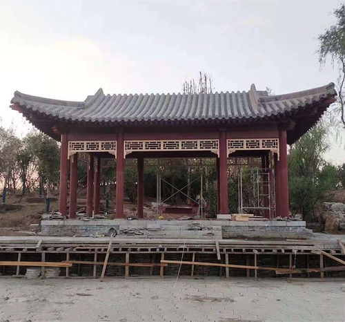 秦皇島古建園林工程案例參考,仿古長廊工程造價低